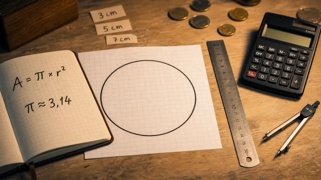 Air cercle : A = π × r², exemple de calcul de l’aire d’un cercle