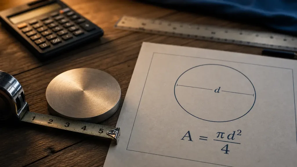 Formule pi d2 4 pour calculer l’aire d’un disque