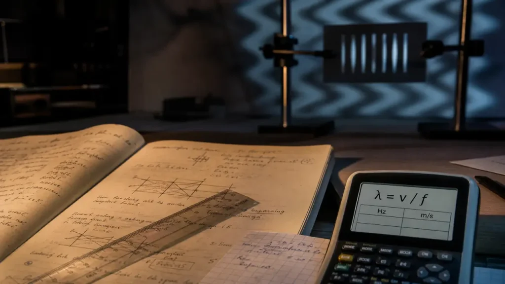 Calcul longueur d onde λ = v/f : unités et milieu