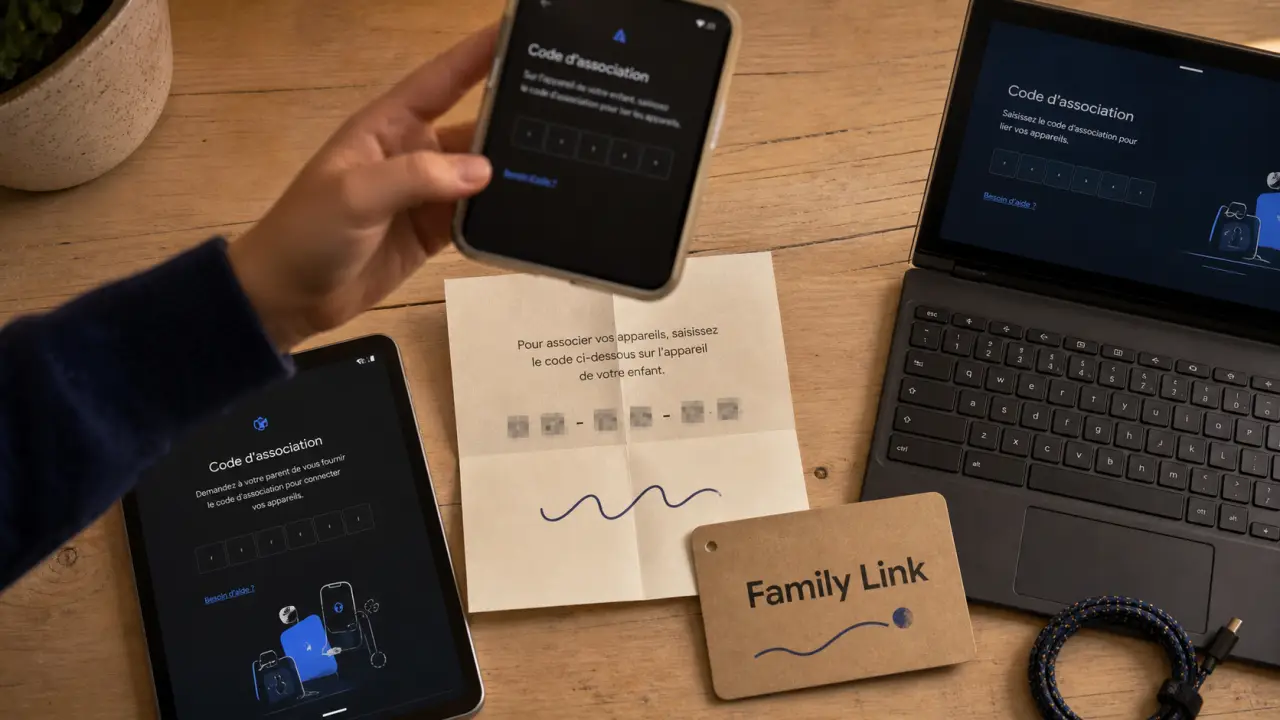 Comment ajouter un appareil sur Family Link : code d’association Android 7.0, iPhone ou Chrome OS