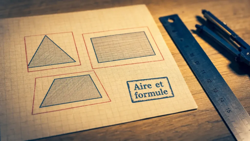 Formule de l air : aires triangle carré trapèze