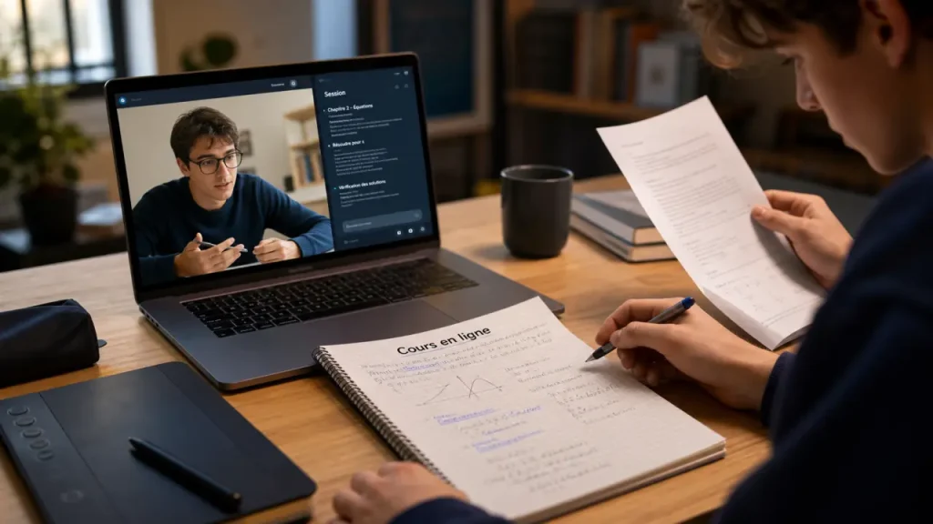 Acadomia cours en ligne en visio avec professeur sélectionné