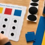 activité pour autiste à imprimer pdf : appariement, tri et scratch sur table