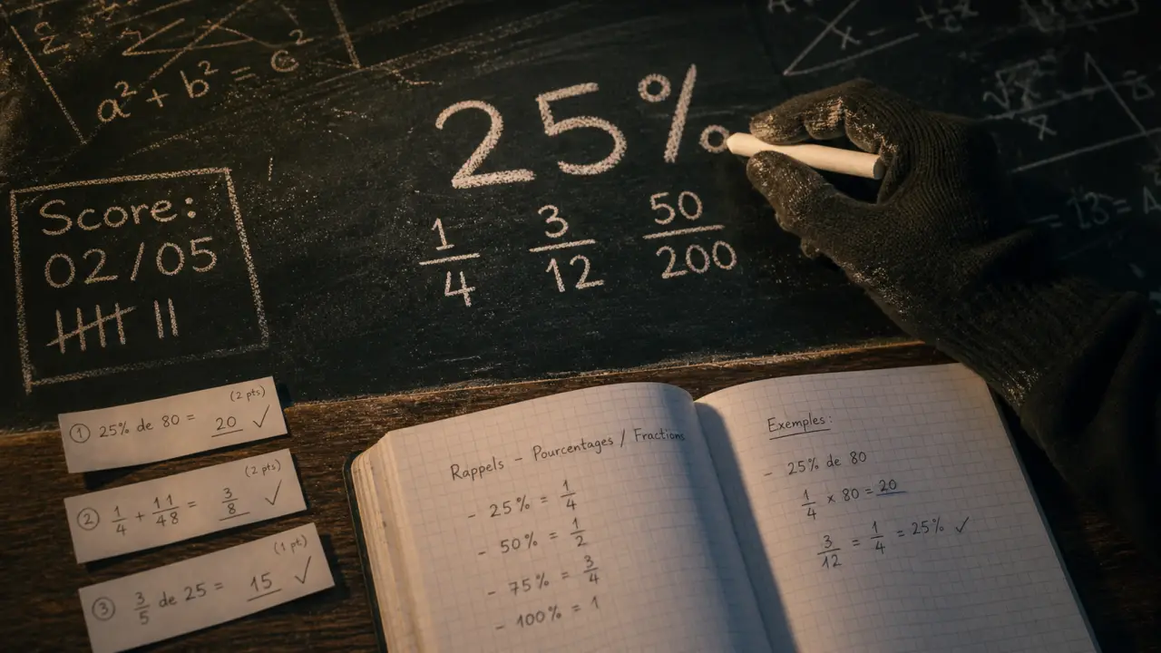 Automatismes maths : choisir le bon niveau, fractions et score