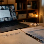 Donner des cours particuliers en ligne en visio : statut et revenus, profil enseignant sur ordinateur