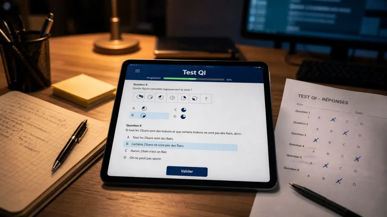 Test de qi scolinfo : quiz QI 12 questions sur tablette