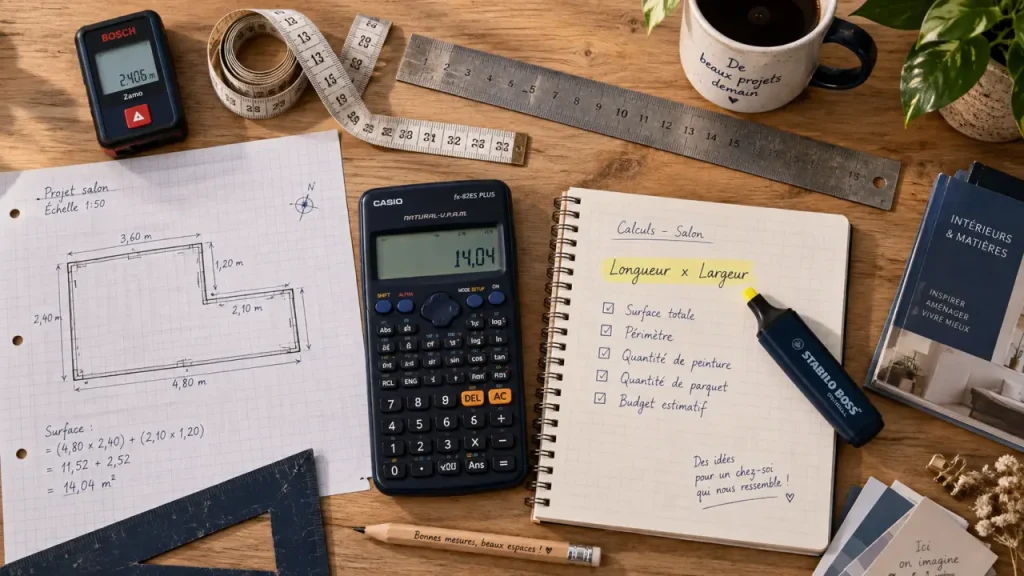 Calcul de surface en m2 : la règle des 1,80m et 4 méthodes pour mesurer vos pièces