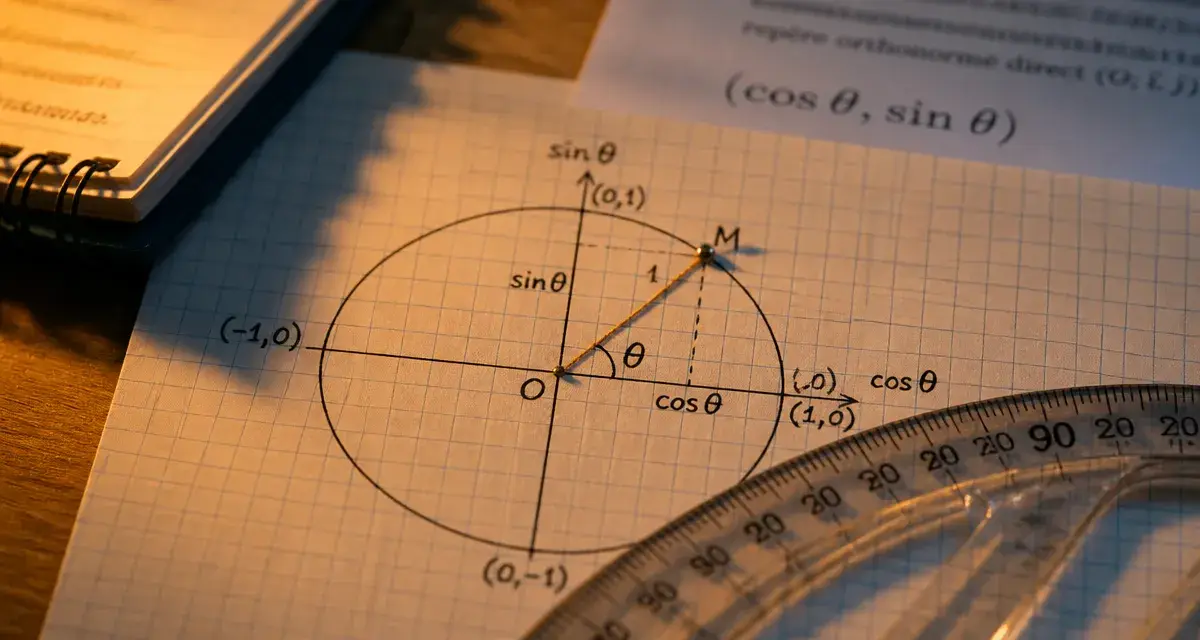 cercle trigo cos sin : lire cos et sin à 60°