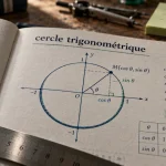 cerclec trigononométrique : cercle unité, coordonnées et projections cosinus/sinus