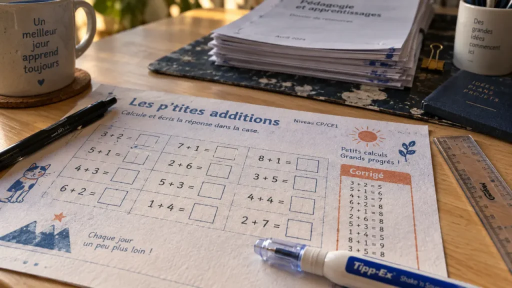 Fiches maths : choisissez niveau, notion et corrigé