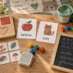 Jeux éducatifs pour maternelle : lettres, sons et encastrements sur table
