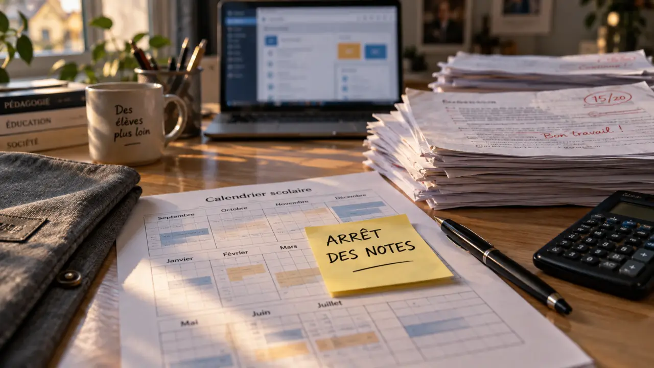 Quand est l arrêt des notes 2025-2026 ? calendrier scolaire au bureau